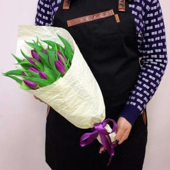 Букет Фиолетовый тюльпан 15 шт Артикул  208950